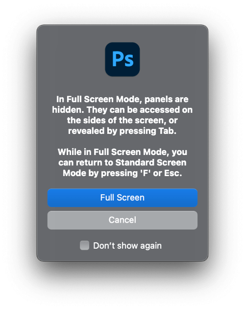 how to escape full screen mode